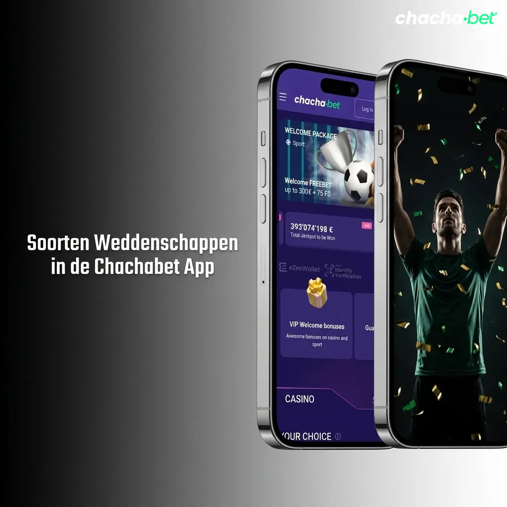 Overzicht van weddenschapstypen in de Chachabet app, van enkelvoudig tot live weddenschappen
